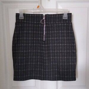 Revamped Plaid Mini Skirt Size Medium with front zipper
